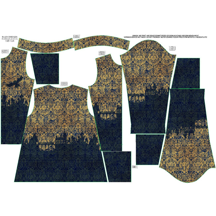 "MAX" CHILDREN'S TRAINING JACKET - OWL / MAGIC DAMASCO pat. 1 (MAGIC SCHOOL) - Functional fabric (146/152)