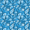 TRANQUIL BLUE / FLOWERS - single jersey 