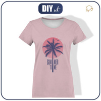 DAMEN T-SHIRT - CALIFORNIA BEACH / rosa - Single Jersey XL