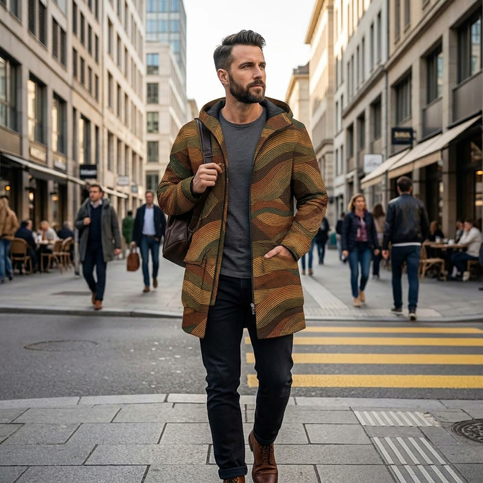 MEN'S PARKA (TOM) - RETRO GEOMETRIC WZ. 22 - sewing set XL