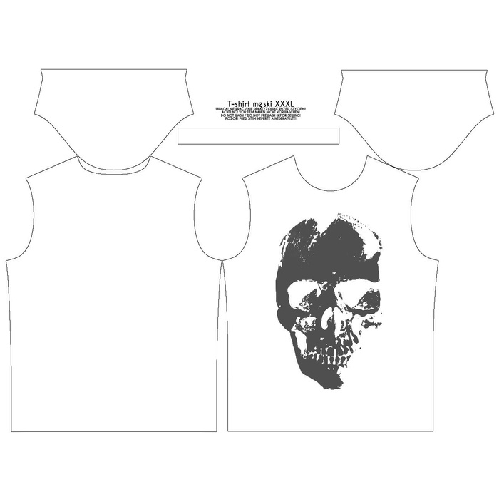 PÁNSKÉ TRIČKO - LEBKA Vz. 5 - single jersey XXXL
