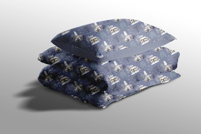 WINTER HOUSES (WINTER IN PARK) - Cotton woven fabric