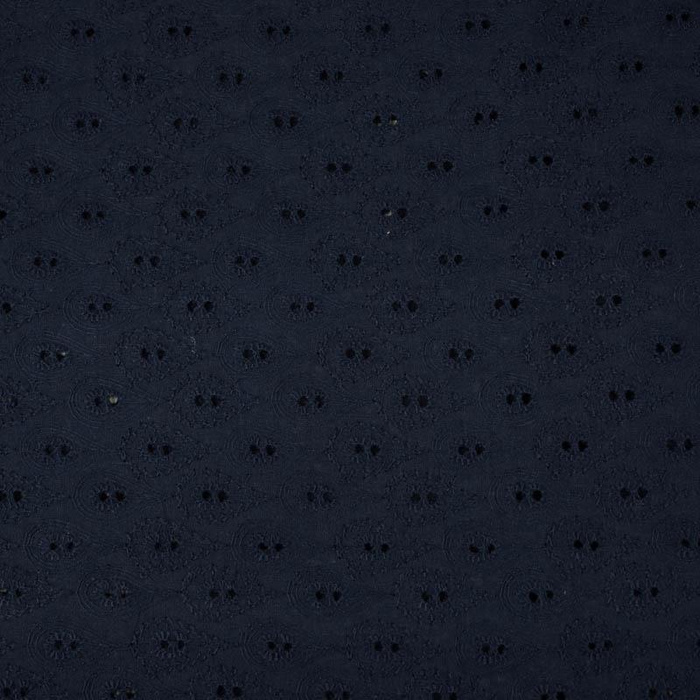 DROPS / navy - Embroidered cotton fabric