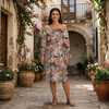 DRESS "CARMEN" - FLOWERS WZ. 72 - crepe M