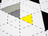 GEOMETRIC TRIANGLES YELLOW 2 / white - single jersey with elastane TE210