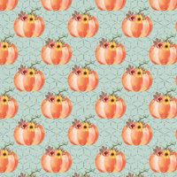 PUMPKINS pat. 7 / mint (FOXES AND PUMPKINS)
