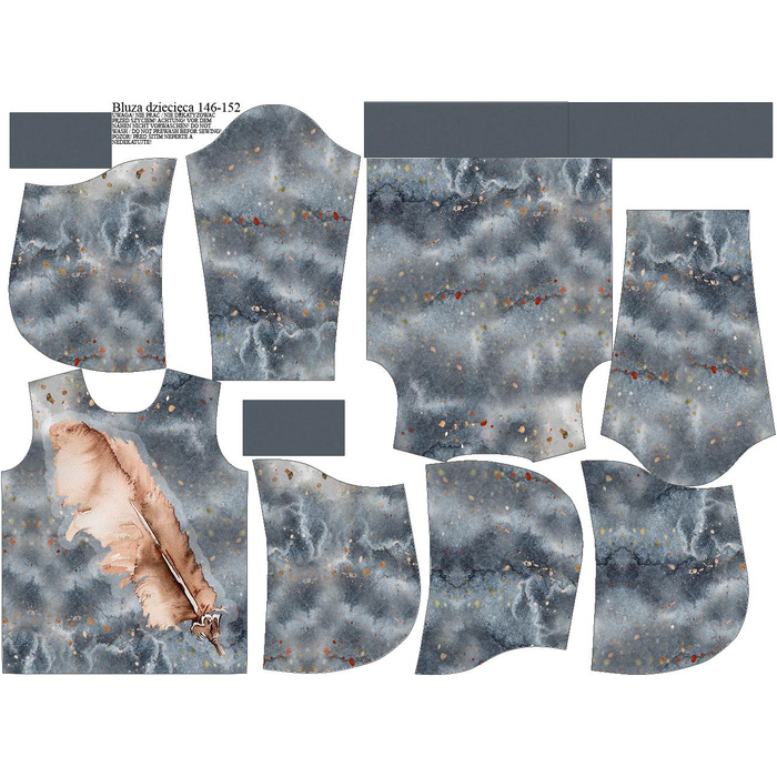 KID'S HOODIE - FEATHER - looped knit fabric (122/128)