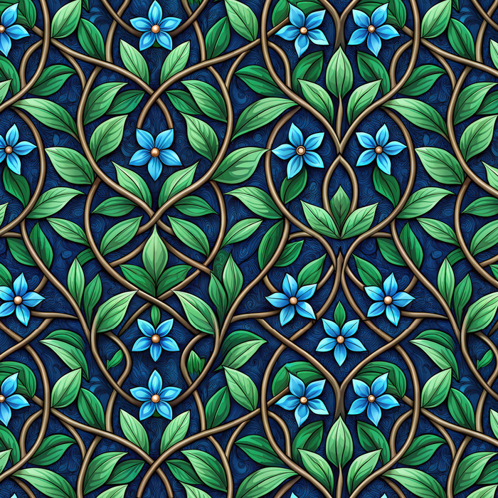 Stained Garden wz.1 (FLOWERS) - Upholstery velour 