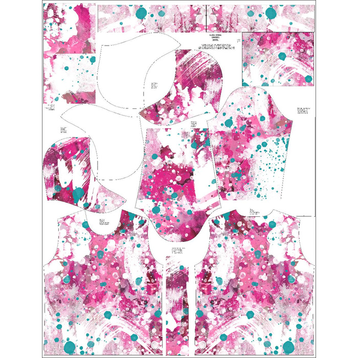 UNISEX HOODIE (HYDRA) - PINK SPLATTER - Nähset (146/152)
