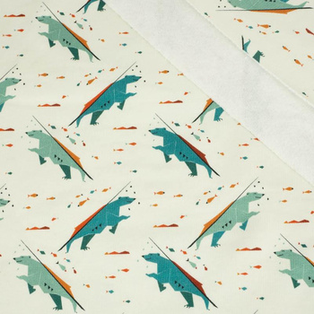 NIEDŹWIEDZIE / waniliowy - Dzianina drapana D300