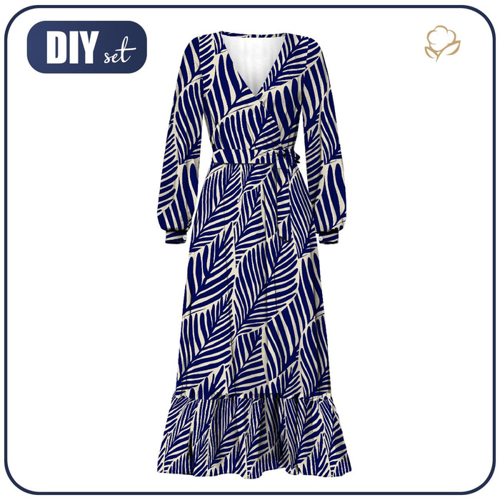 WRAP FLOUNCED DRESS "ABELLA" (XXL) - LEAVES PAT. 2 - sewing set 