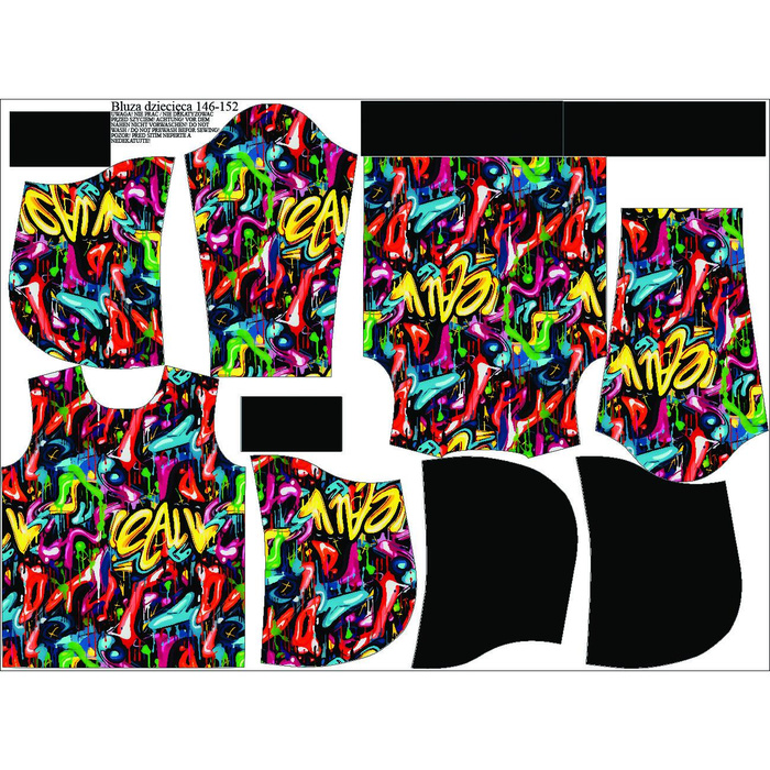 KINDER HOODIE (ALEX) -  STREET GRAFFITI WZ.7 - Nähset