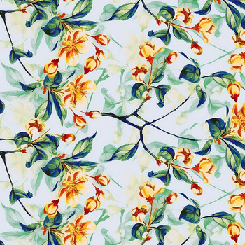 APPLE BLOSSOM pat. 1 (yellow) - Waterproof woven fabric