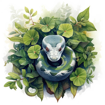 WATERCOLOR SNAKE - Paneel (75cm x 80cm)