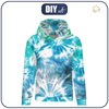 BLUZA DAMSKA (POLA) CLASSIC Z KAPTUREM - BATIK wz. 1 / niebiesko-zielony -  dzianina pętelkowa  XL