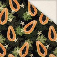 PAPAYA ORANGE & BLACK - Slub Weave