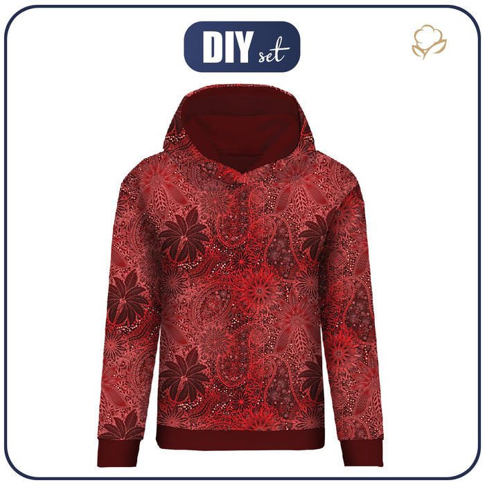 CLASSIC DAMEN HOODIE (POLA) - ROTE SPITZE - Nähset S
