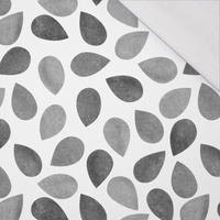 DUŻE LIŚCIE MIX / szary  - single jersey z elastanem