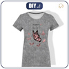 WOMEN’S T-SHIRT - ALWAYS BEAUTIFUL (GLITTER BUTTERFLIES) / ACID WASH GREY - single jersey