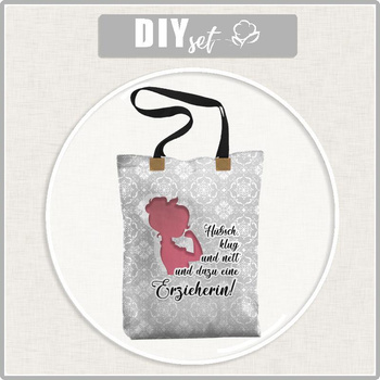 SHOPPER TASCHE - Hübsch, klug und nett und dazu eine Erzieherin! - Wasserabweisende Webware - Nähset