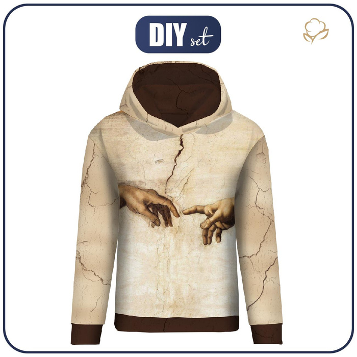 BLUZA DAMSKA (POLA) CLASSIC Z KAPTUREM - STWORZENIE ADAMA (Michał Anioł) - zestaw do uszycia XXXL