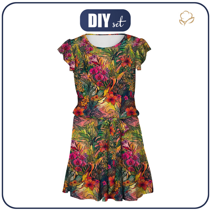 KLEID "EMMA" - NEON JUNGLE WZ. 6 - Viskosejersey mit Elasthan XXL