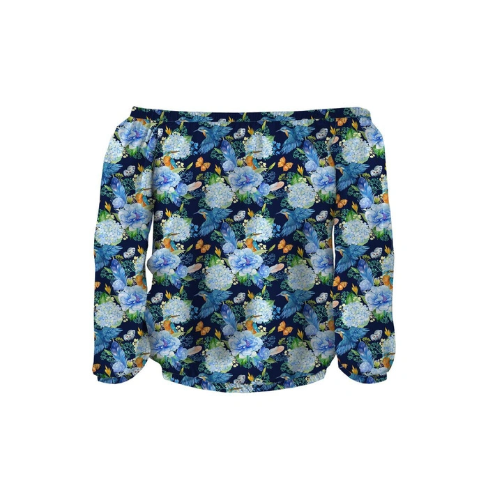 MINI EISVÖGEL UND FLIEDER (EISVÖGEL AUF DER WIESE) / navy - Softshell
