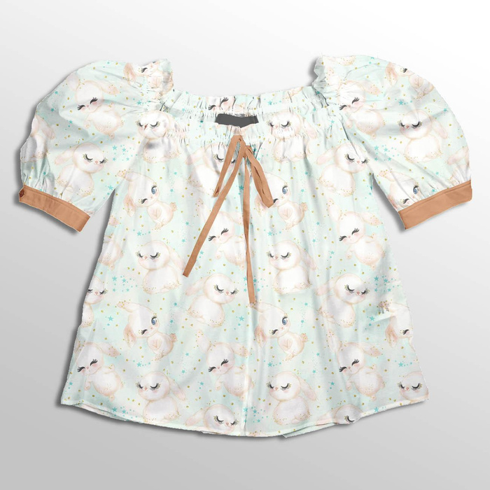 BUNNIES PAT. 5 (CUTE BUNNIES) - looped knit fabric