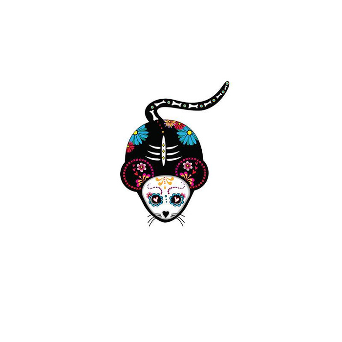 MOUSE SARA (DIA DE LOS MUERTOS) - panel 50cm x 60cm