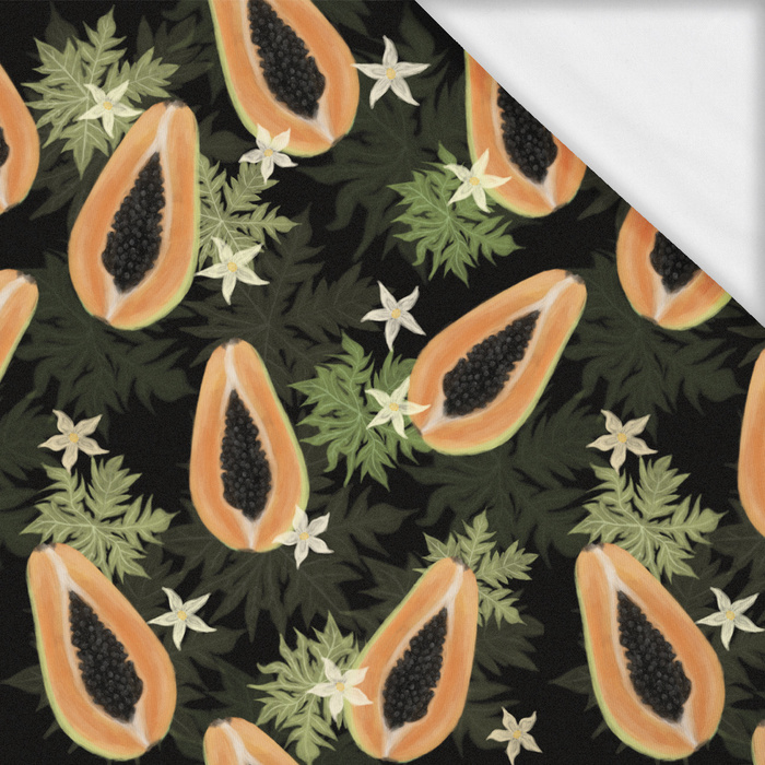 PAPAYA ORANGE & BLACK - single jersey z elastanem ITY