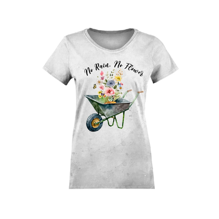 WOMEN’S T-SHIRT - NO RAIN, NO FLOWER - sewing set XS