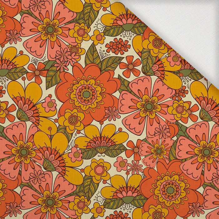 FLOWERS PAPAYA ORANGE WZ. 7 - Webware für Tischdecken