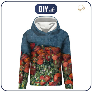 CLASSIC WOMEN’S HOODIE (POLA) - VASE WITH POPPIES (Vincent van Gogh) - sewing set