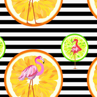 FRUCHTIGE FLAMINGOS - Viskose-Jersey WE210