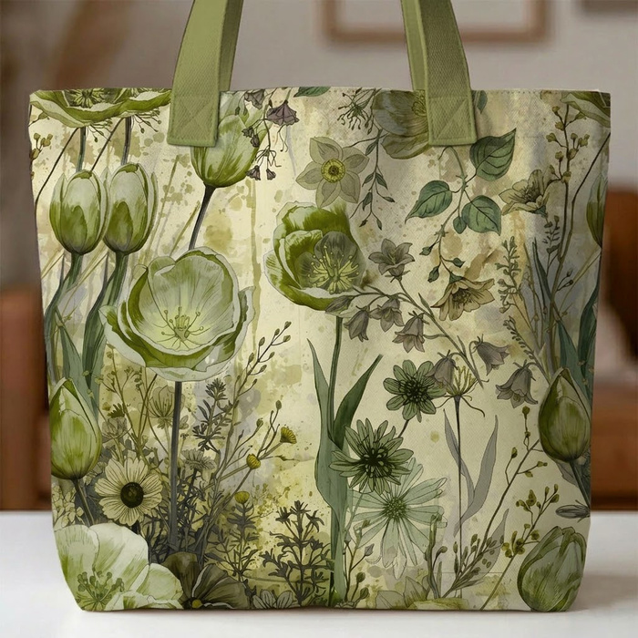 PASTEL FLOWERS WZ. 30 / lime cream - teplakovina