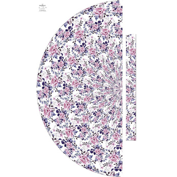 WILD ROSE FLOWERS PAT. 1 (BLOOMING MEADOW) (Very Peri) - skirt panel "MAXI"