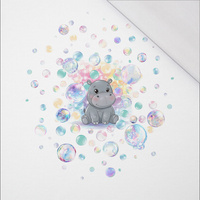CUTE HIPPO - panel (60cm x 50cm) SINGLE JERSEY