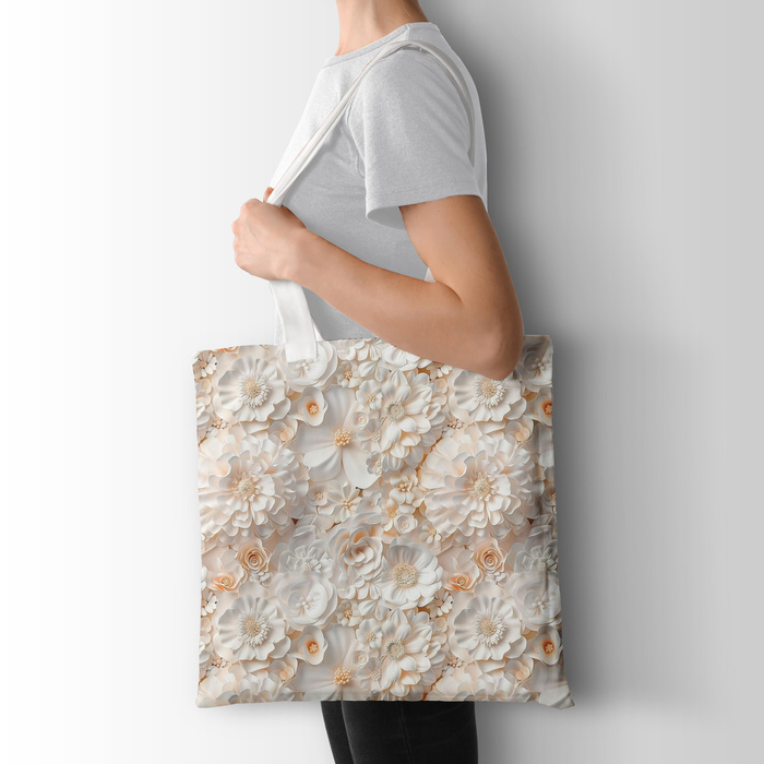 WHITE FLOWERS PAT. 4 - Viscose jersey