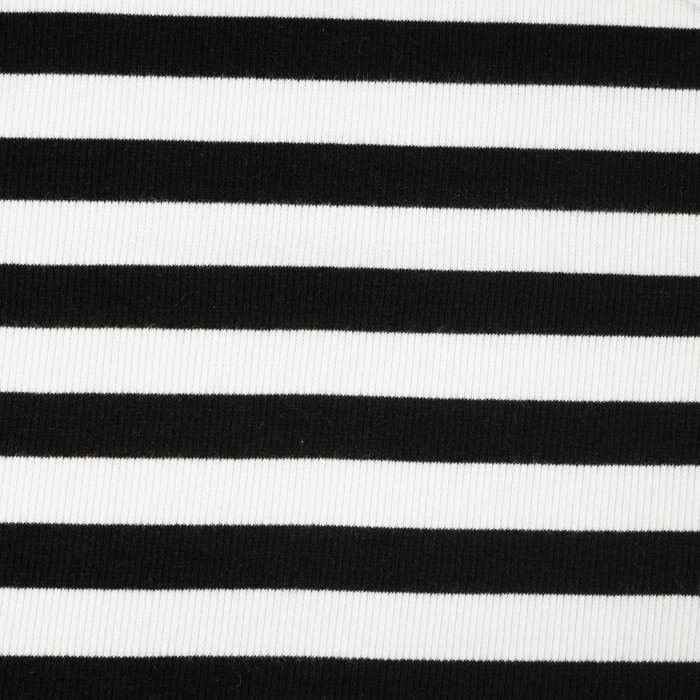 Rib Jersey fabric Unicolour - STRIPES / BLACK