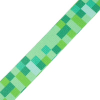 Gewebte Gummiband mit Aufdruck - PIXEL (grün) / Größe nach Wahl