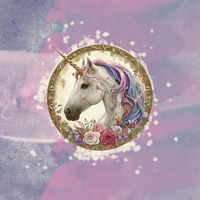 ORNATE UNICORN - panel (75cm x 80cm) brushed knitwear with elastane ITY