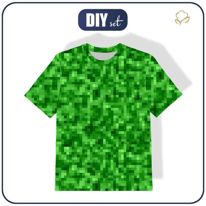 KINDER T-SHIRT- PIXEL MS.2 / grün - Single Jersey (128/134)