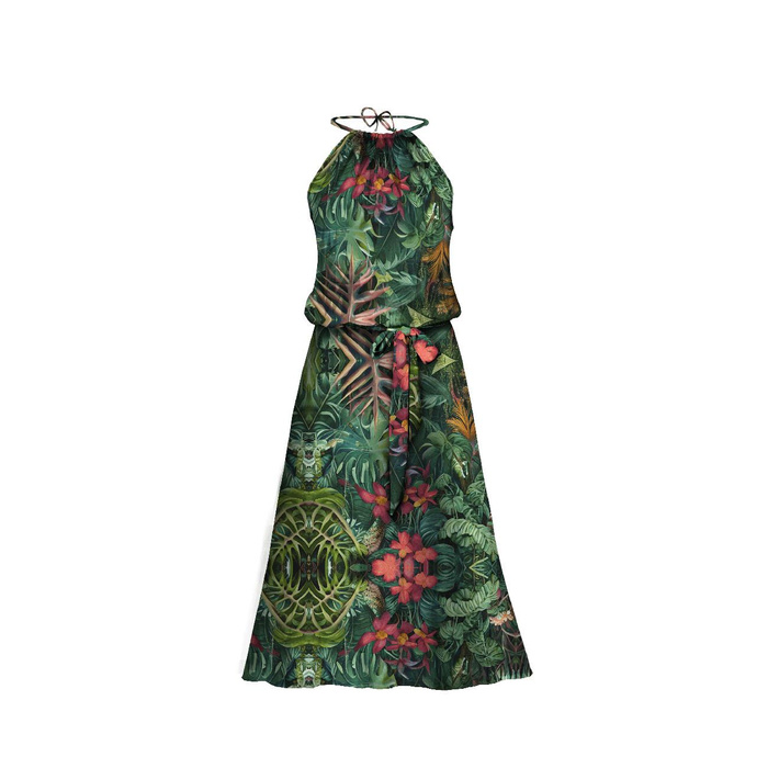 DRESS "DALIA" MAXI - WILD JUNGLE pat. 1 - sewing set L-XL
