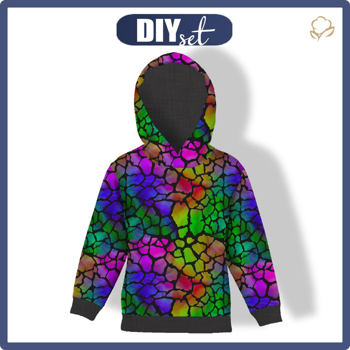 DĚTSKÁ MIKINA S KAPUCÍ (ALEX) - ANIMAL SKIN vz.8- Sada šití 110/116