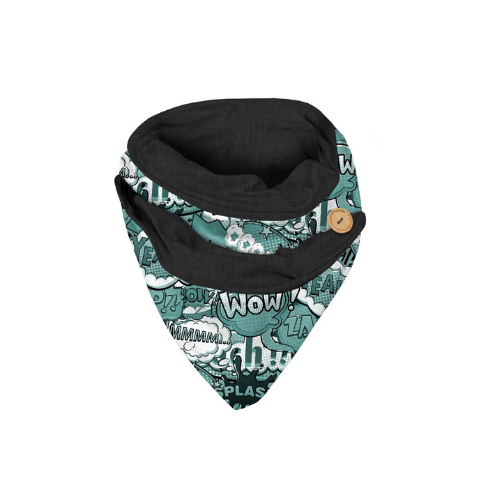 BUTTON SCARF - CAMOUFLAGE COLORFUL pat. 2 - sewing set