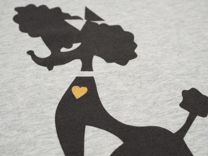 POODLE "S" / melange light grey / MINIMAL - panel, looped knit PE240