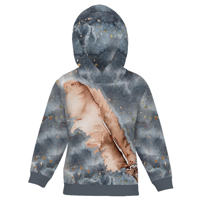 KID'S HOODIE - FEATHER - looped knit fabric (134/140)
