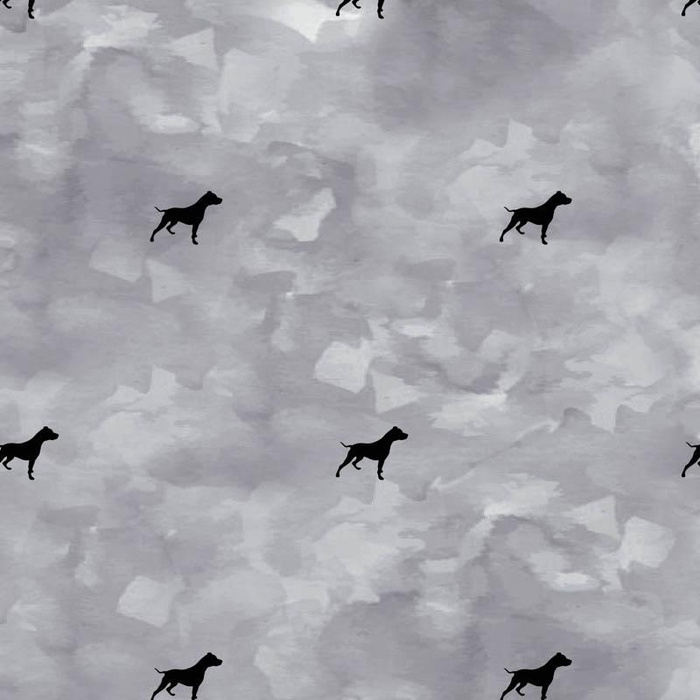 PITBULLS (minimal) / CAMOUFLAGE pat. 2 (grey) - looped knit fabric