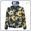 WOMEN’S BOMBER JACKET (KAMA) - SUNFLOWERS PAT. 5 / dark blue - sewing set L