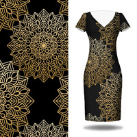 MANDALA pat. 5 / black - dress panel crepe